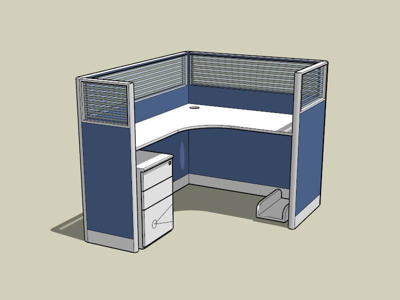 Small Cubicle with Storage sketchup model preview - SketchupBox