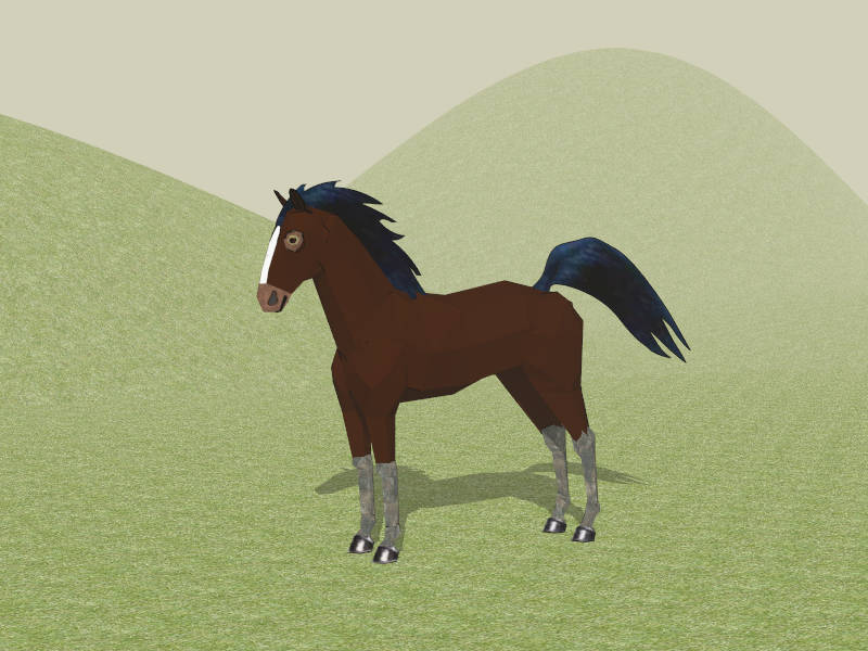 Wild Mountain Horse sketchup model preview - SketchupBox