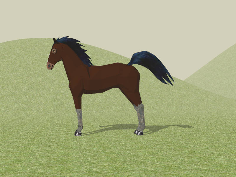 Wild Mountain Horse sketchup model preview - SketchupBox