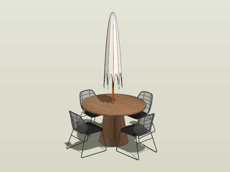 Patio Table Sets with Umbrella sketchup model preview - SketchupBox