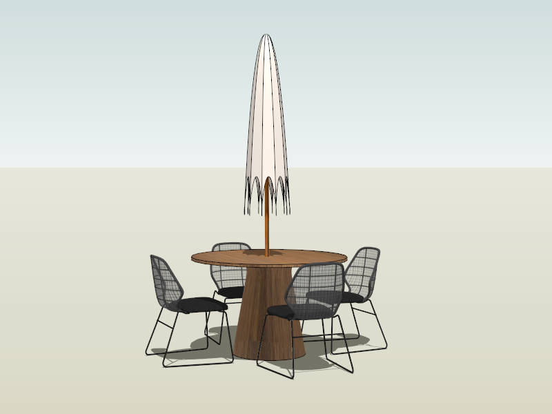 Patio Table Sets with Umbrella sketchup model preview - SketchupBox