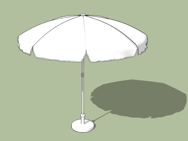 White Patio Umbrella sketchup model preview - SketchupBox