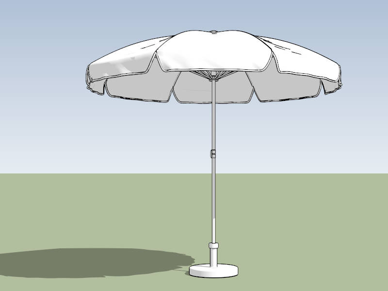 White Patio Umbrella sketchup model preview - SketchupBox