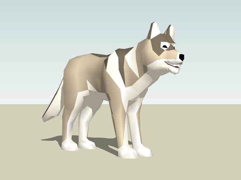 Lone Timber Wolf sketchup model preview - SketchupBox