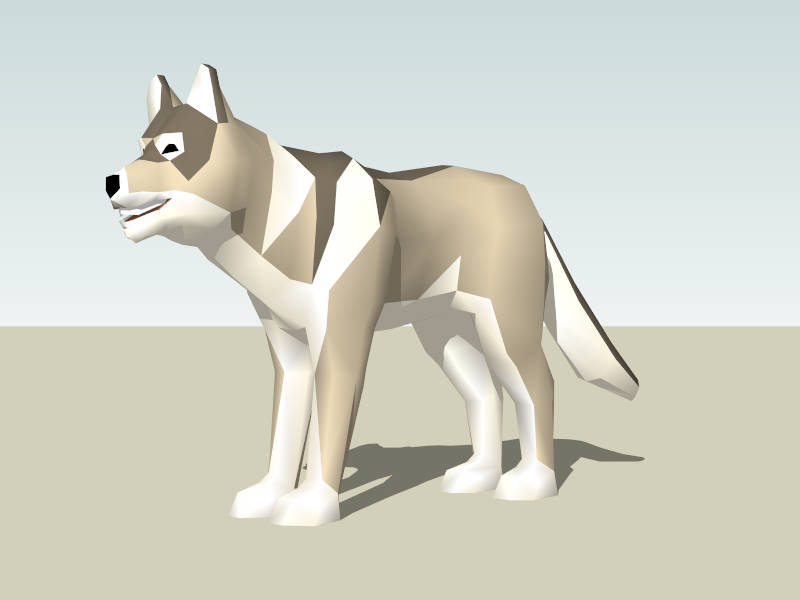 Lone Timber Wolf sketchup model preview - SketchupBox