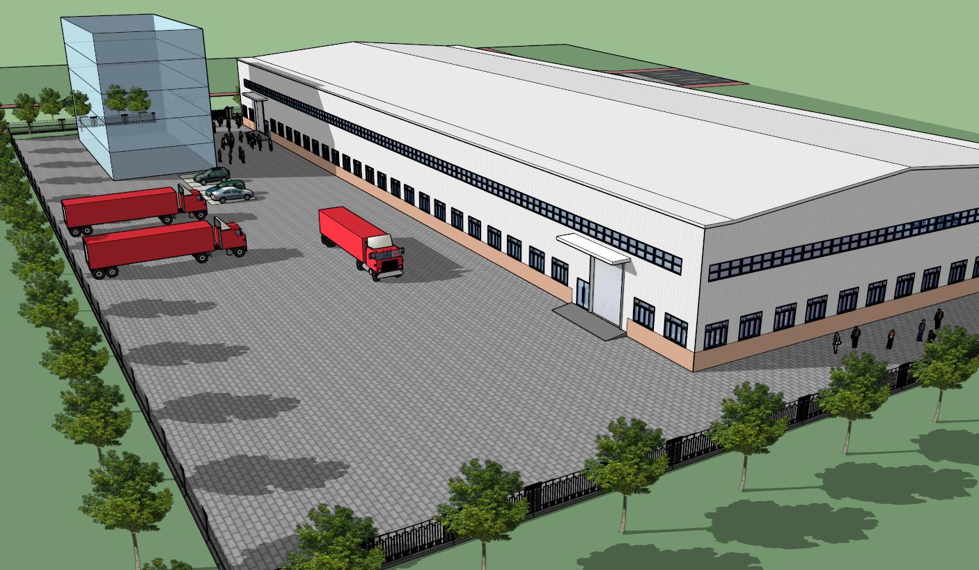 Manufacturing Plant Outside sketchup model preview - SketchupBox