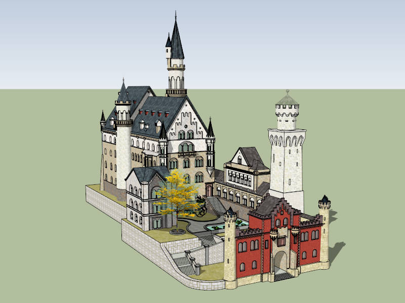 Neuschwanstein Castle sketchup model preview - SketchupBox