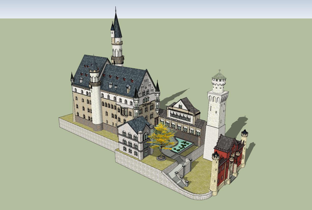 Neuschwanstein Castle sketchup model preview - SketchupBox