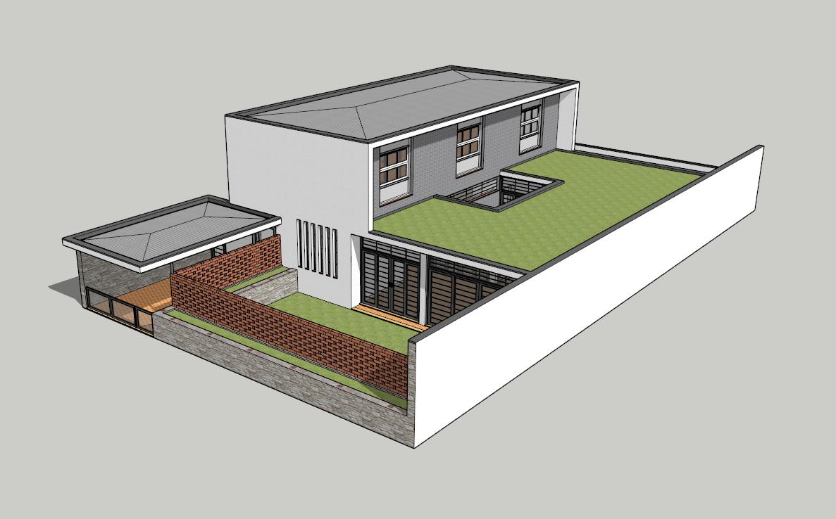 Modern Two Story House Design sketchup model preview - SketchupBox