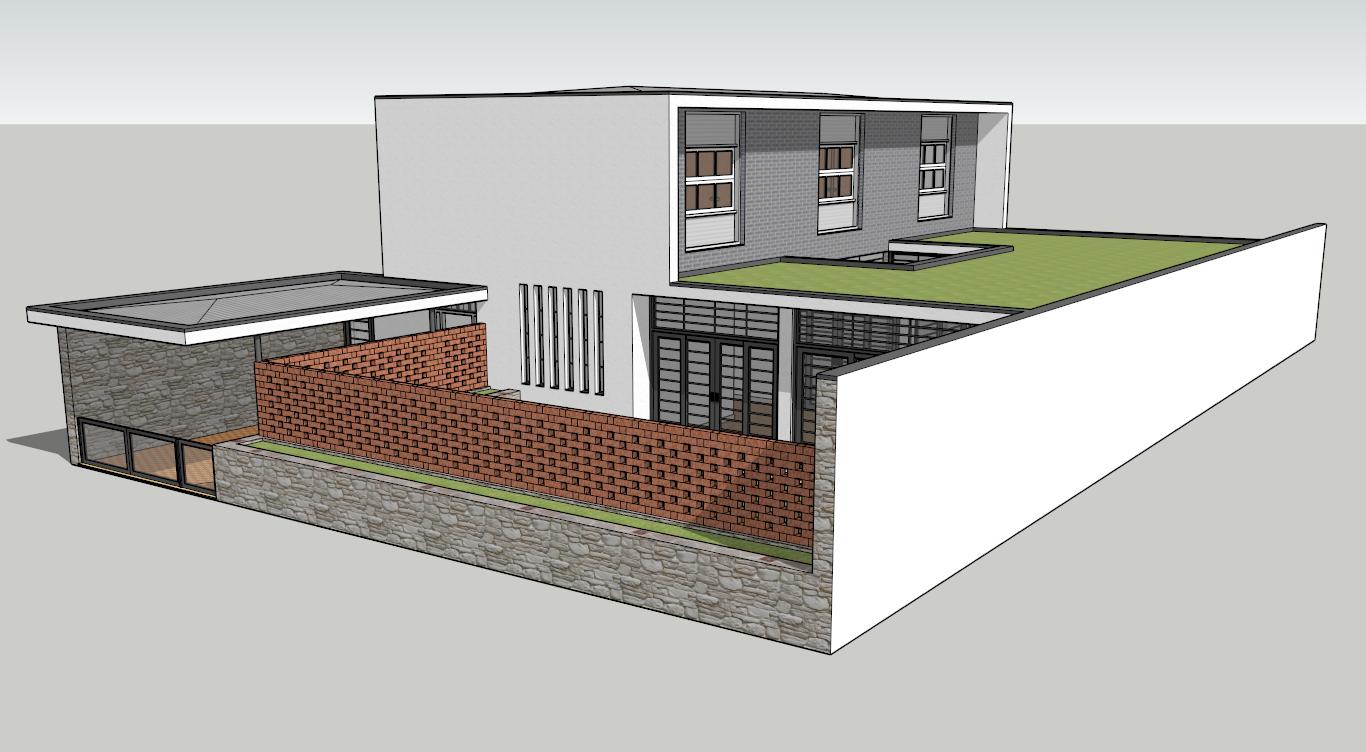 Modern Two Story House Design sketchup model preview - SketchupBox