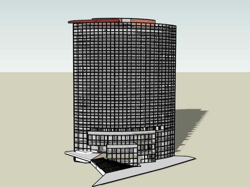 High-rise Office Building sketchup model preview - SketchupBox