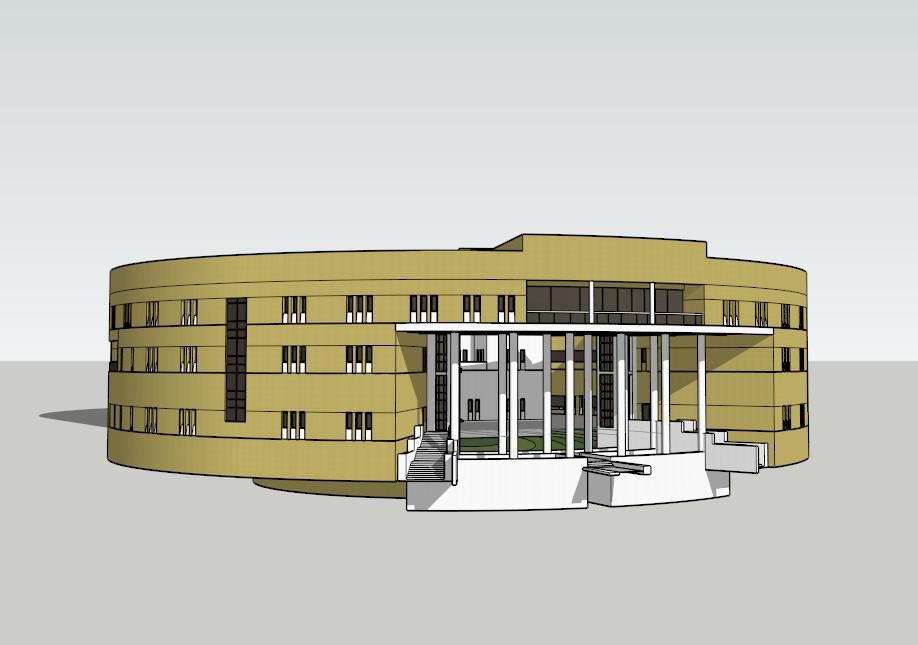 Modern Elementary School Design Exterior sketchup model preview - SketchupBox