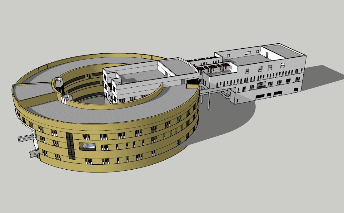 Modern Elementary School Design Exterior sketchup model preview - SketchupBox