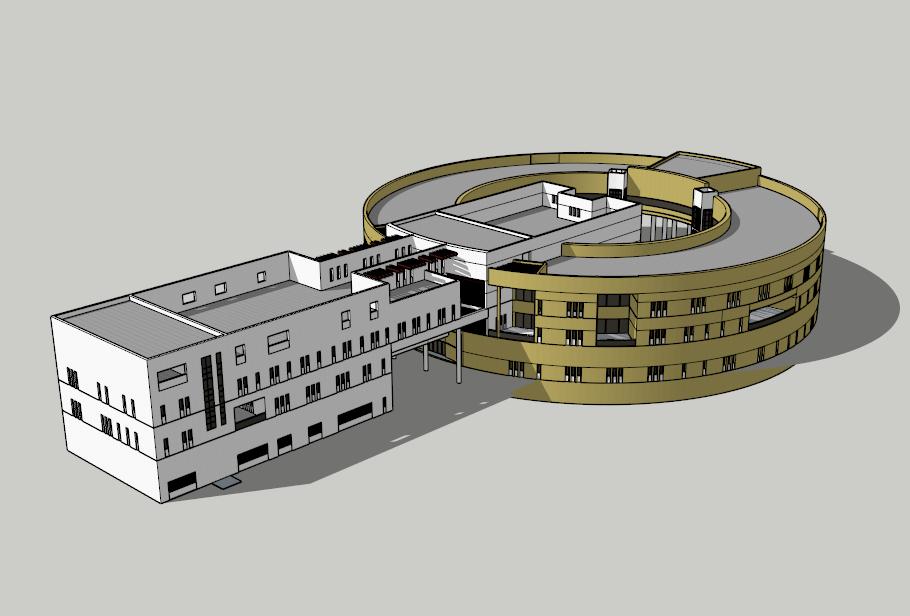 Modern Elementary School Design Exterior sketchup model preview - SketchupBox