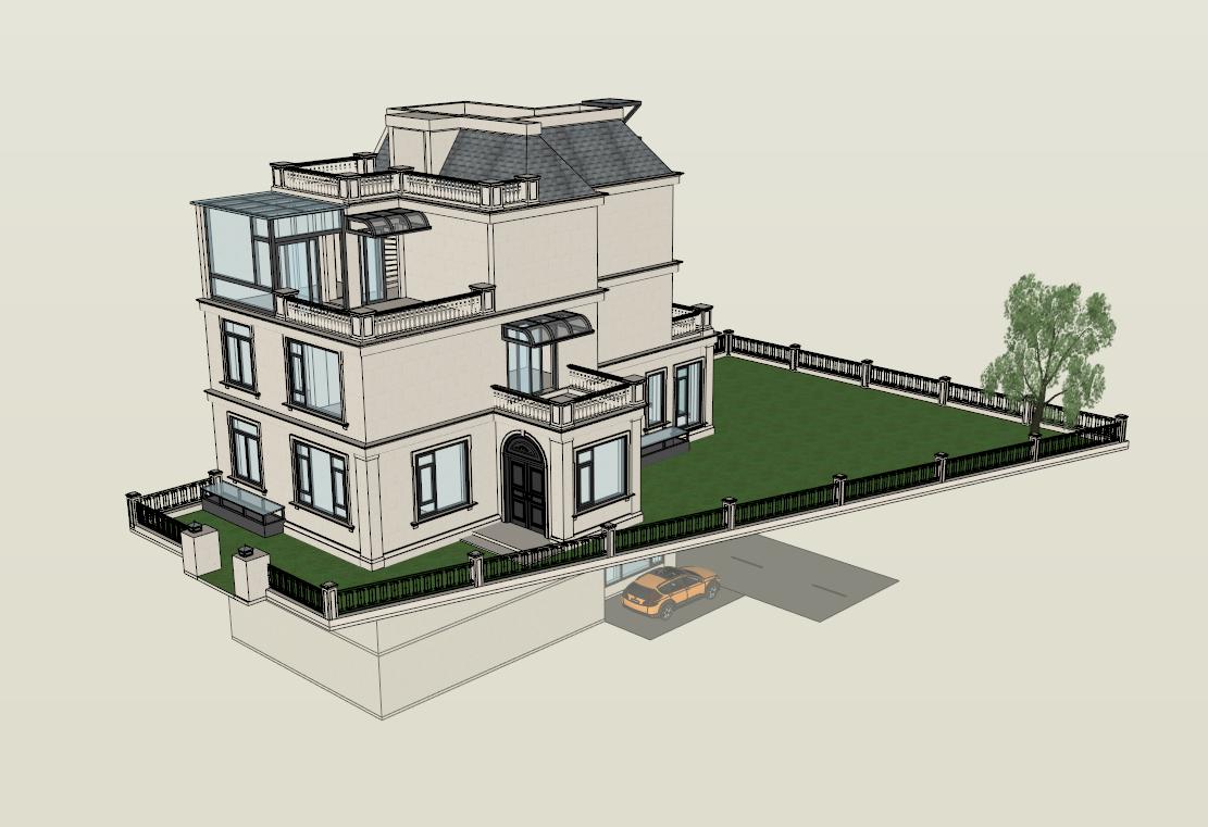 Modern Villa House Plan sketchup model preview - SketchupBox