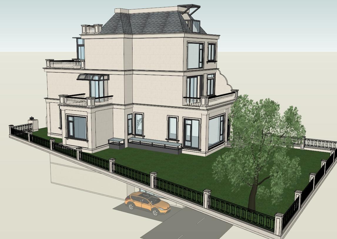 Modern Villa House Plan sketchup model preview - SketchupBox