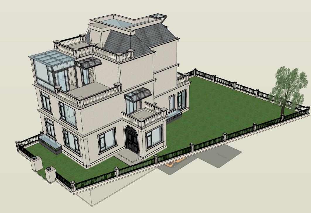 Modern Villa House Plan sketchup model preview - SketchupBox