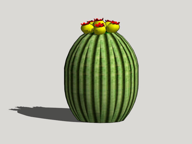 Desert Barrel Cactus sketchup model preview - SketchupBox