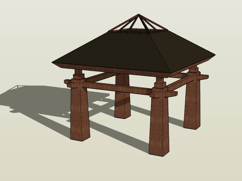 Wood Pavilion sketchup model preview - SketchupBox