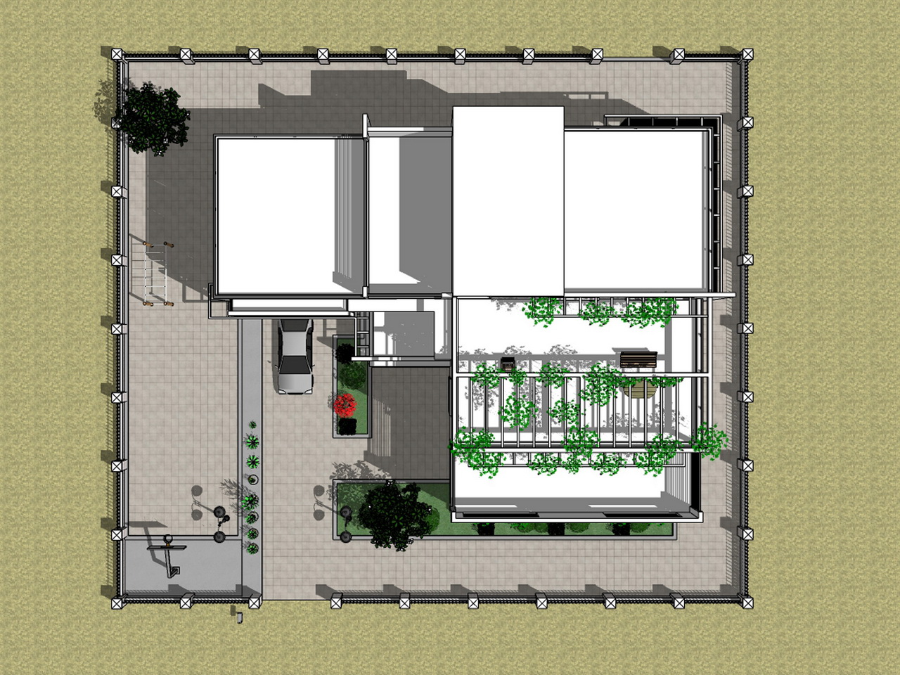 Modern Luxury Villa Design sketchup model preview - SketchupBox