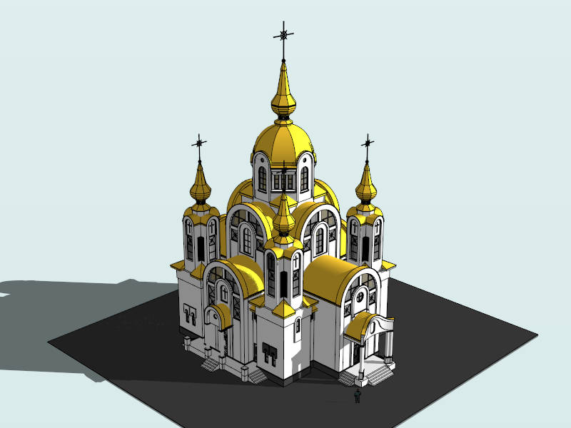 Medieval Cathedral Architecture sketchup model preview - SketchupBox