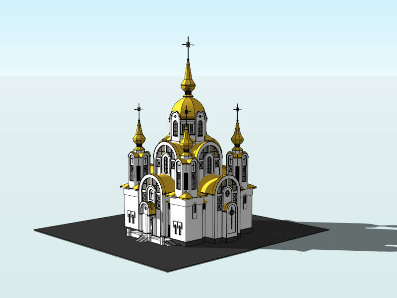Medieval Cathedral Architecture sketchup model preview - SketchupBox