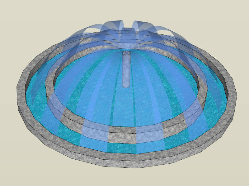 Round Outdoor Fountain sketchup model preview - SketchupBox