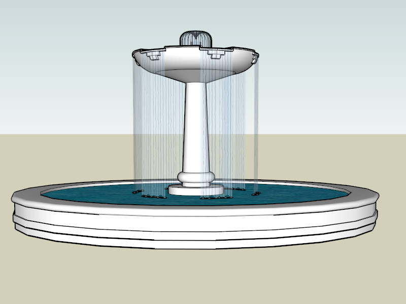 Round Water Fountain sketchup model preview - SketchupBox