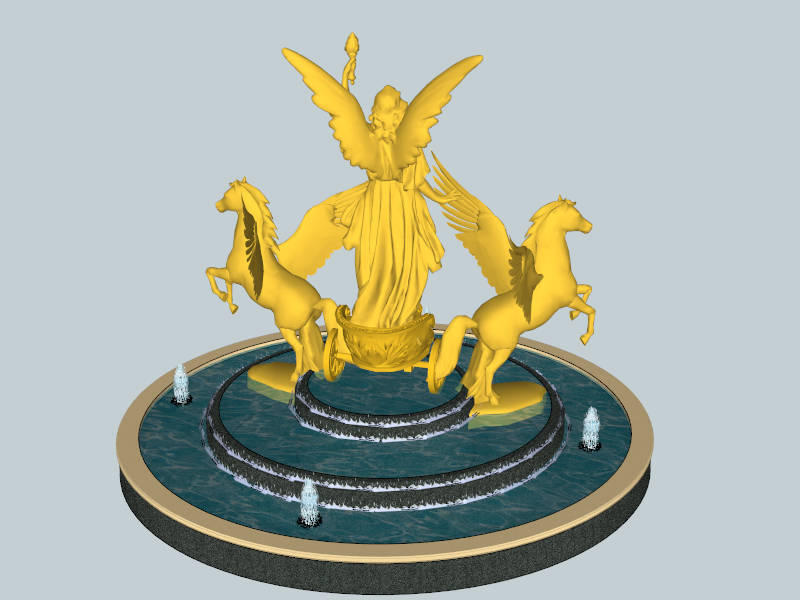 Unicorn Sculpture Fountain sketchup model preview - SketchupBox
