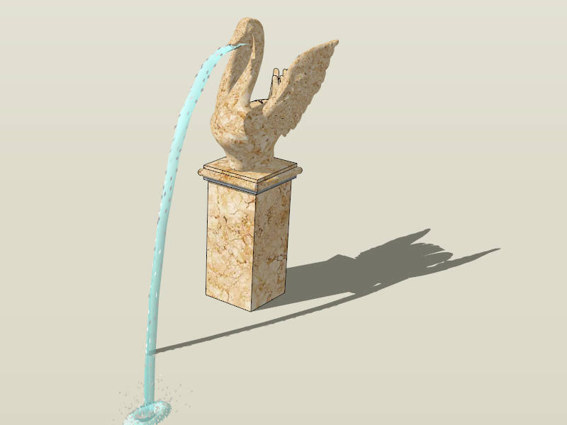 Stone Swan Fountain sketchup model preview - SketchupBox