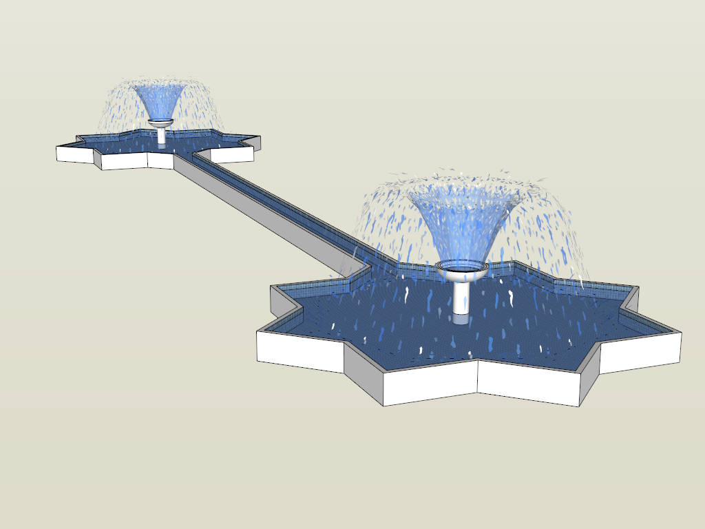 Double Star Fountain sketchup model preview - SketchupBox