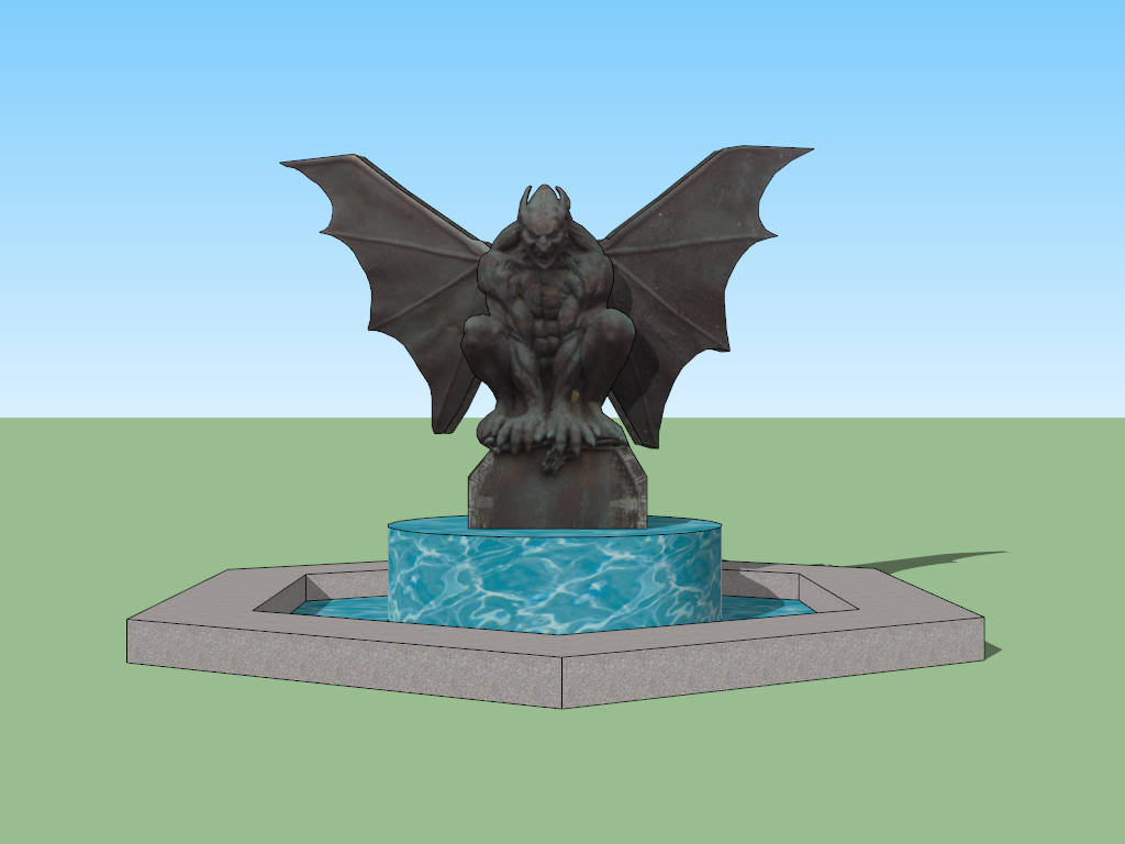 Demon Fountain sketchup model preview - SketchupBox