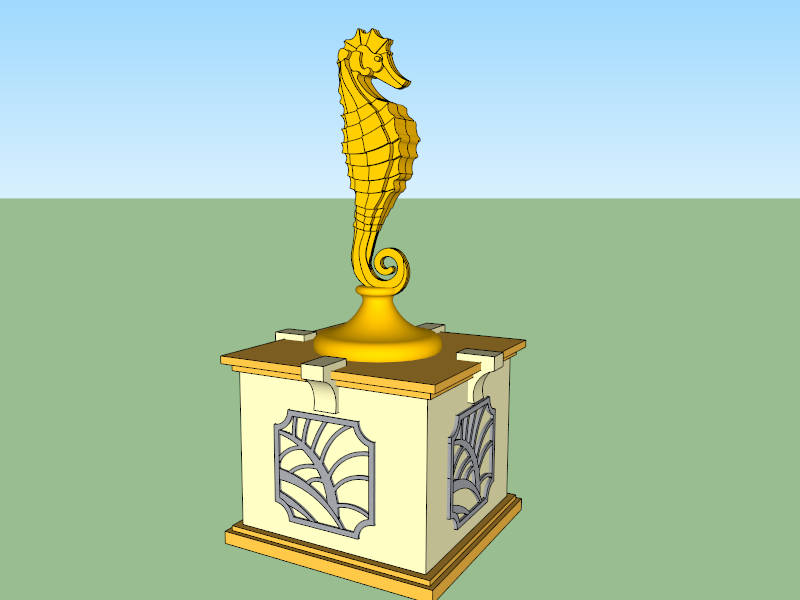 Seahorse Fountain sketchup model preview - SketchupBox