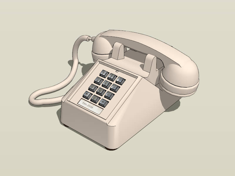 Antique Push Button Telephone sketchup model preview - SketchupBox