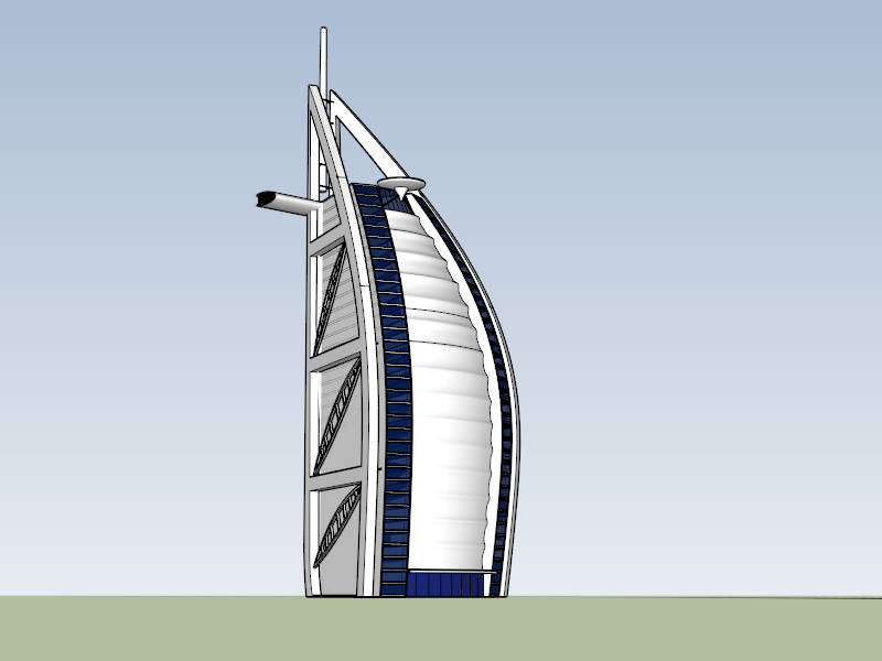 Burj Al Arab Hotel in Dubai sketchup model preview - SketchupBox