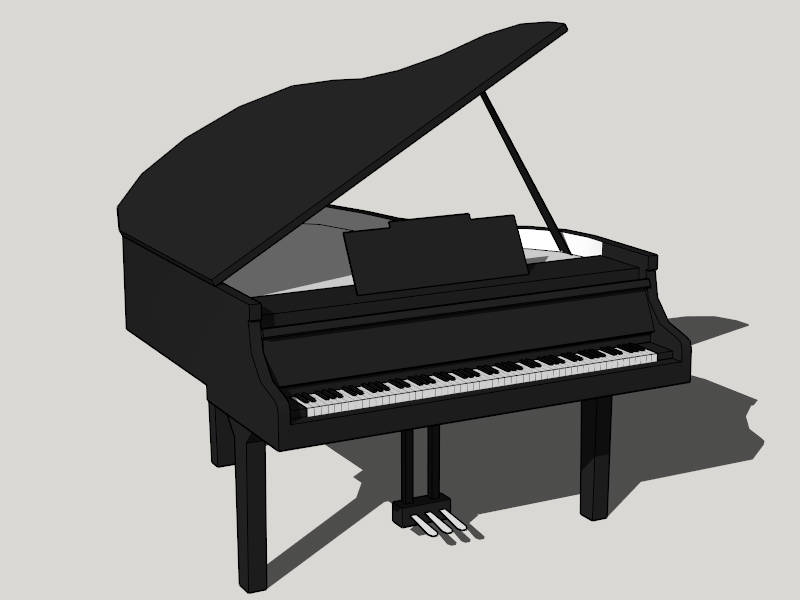 Grand Piano sketchup model preview - SketchupBox