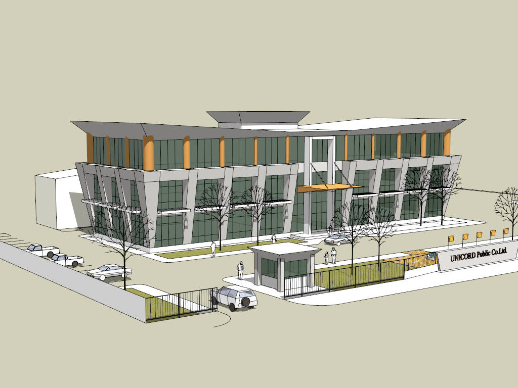 Small Office Building Designs sketchup model preview - SketchupBox