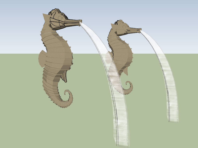 Seahorse Fountain sketchup model preview - SketchupBox