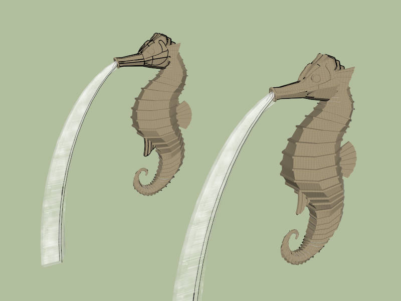 Seahorse Fountain sketchup model preview - SketchupBox