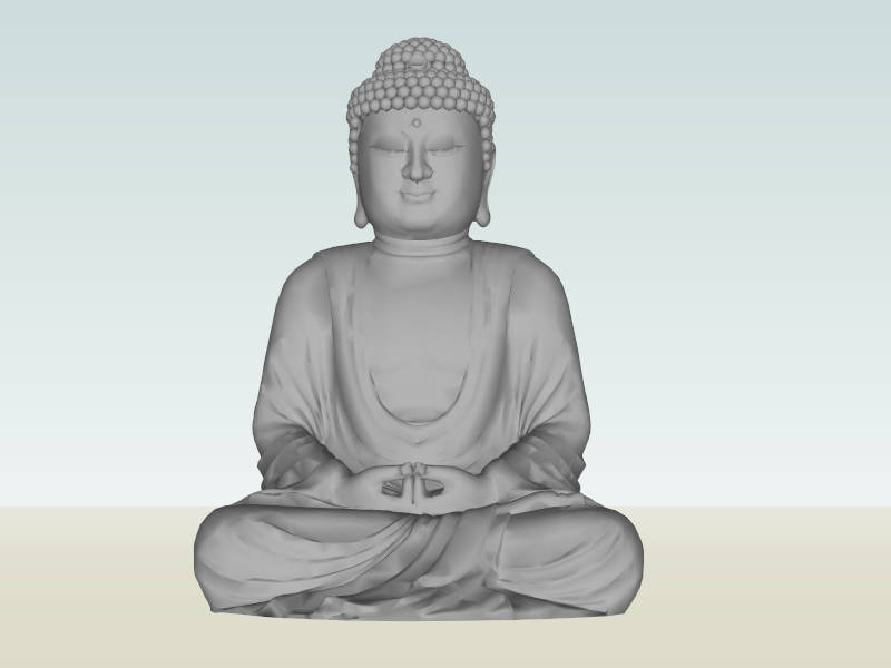 Statue of Tathagata Shakyamuni Buddha sketchup model preview - SketchupBox