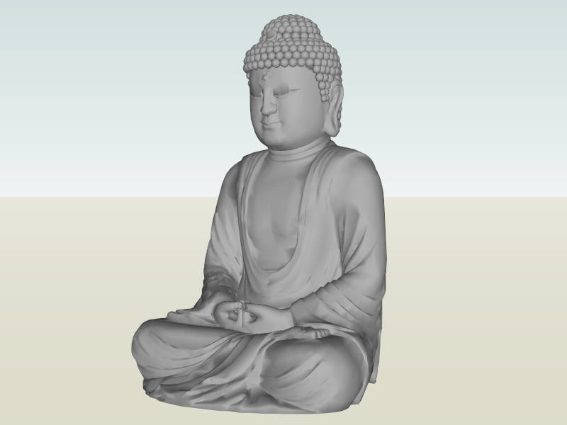 Statue of Tathagata Shakyamuni Buddha sketchup model preview - SketchupBox