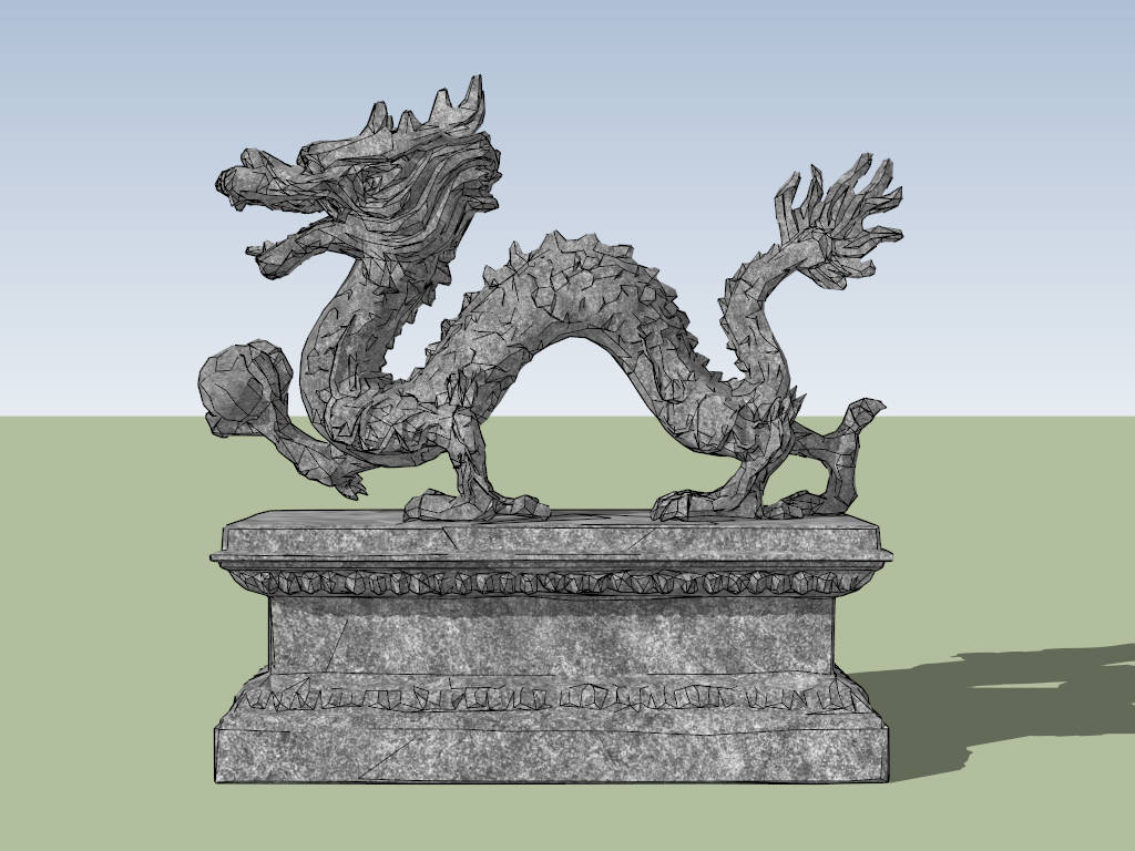 Chinese Dragon Sculpture sketchup model preview - SketchupBox