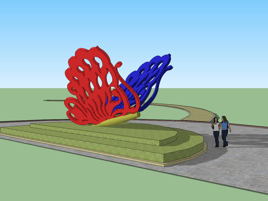Butterfly Sculpture sketchup model preview - SketchupBox