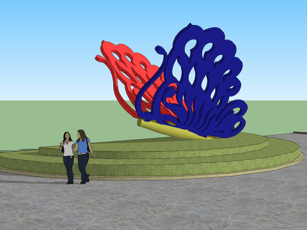Butterfly Sculpture sketchup model preview - SketchupBox