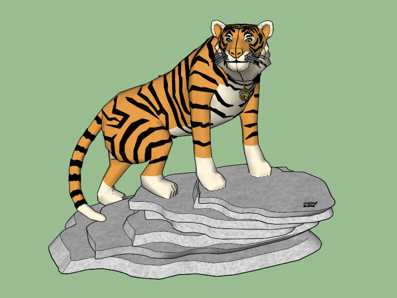 Realistic Tiger sketchup model preview - SketchupBox