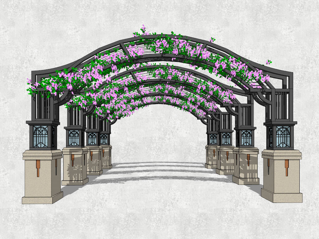 Beautiful Garden Arches Flower Pergola sketchup model preview - SketchupBox