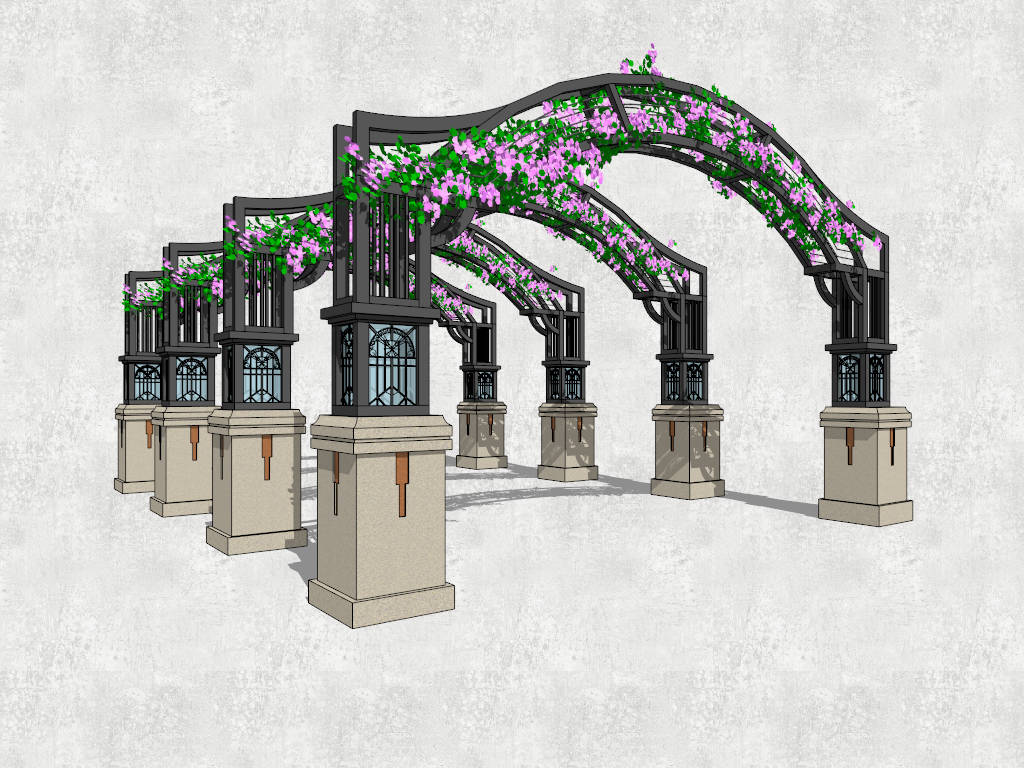 Beautiful Garden Arches Flower Pergola sketchup model preview - SketchupBox
