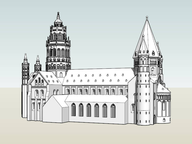 Gothic Style Church sketchup model preview - SketchupBox
