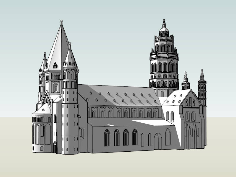 Gothic Style Church sketchup model preview - SketchupBox