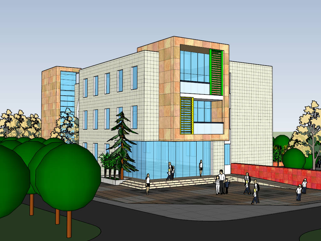 Preschool Building Design sketchup model preview - SketchupBox